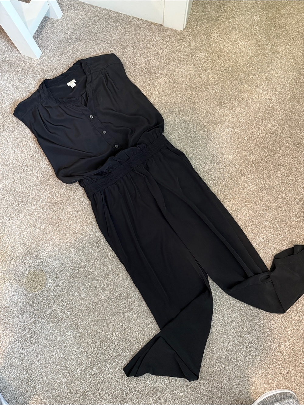 J. Crew Black Sleeveless Romper with Elastic Waist